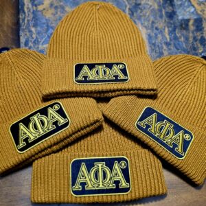 ALPHA Head Gear: Beanie-Old Gold (Premium Knit)/ Black Knit/ Trucker Snapback